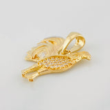 Dije Gallo 2.95g / 3/4 in Dos Oros Amarillo Blanco 18K