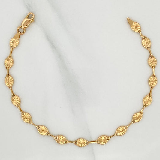 Pulso Eslabon Diamantado 2.8 g / 7 1/4 in / 4.4 mm Oro Amarillo 18K