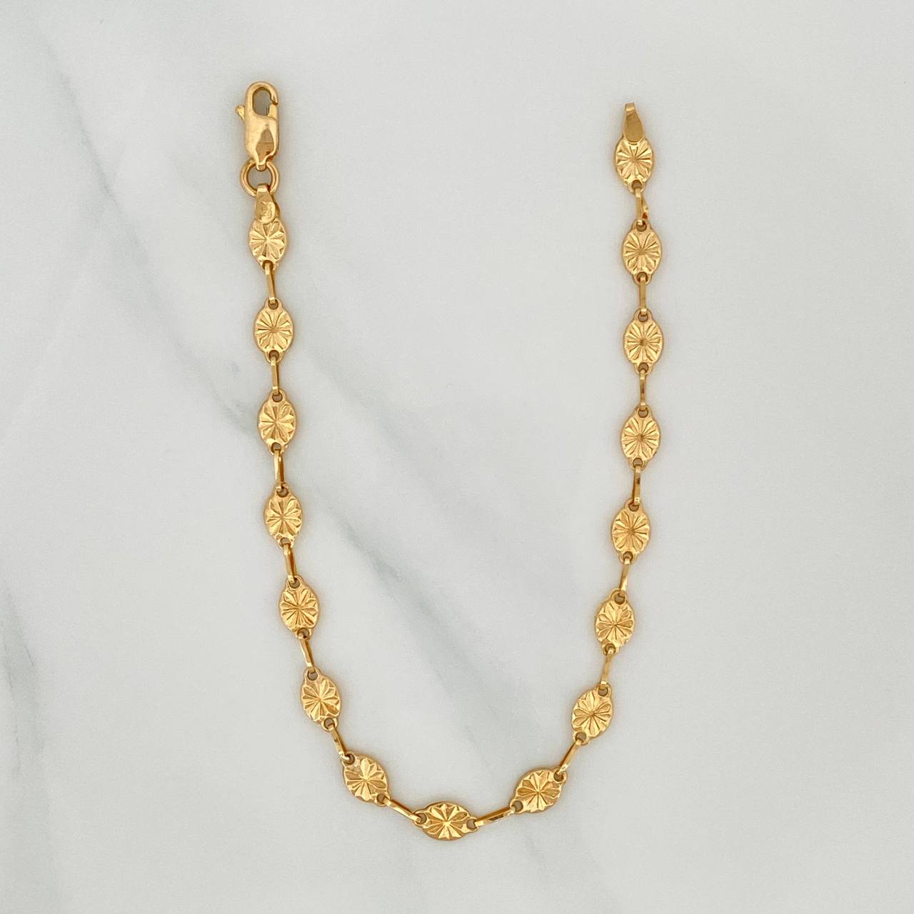Diamond Cut Link Bracelet 2.8 g / 7 1/4 in / 4.4 mm 18K Yellow Gold