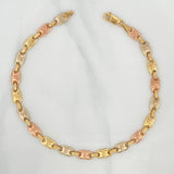 Rustic Crown Anklet 7.25 g / 10 3/4 in / 5.6 mm Three Golds 18K