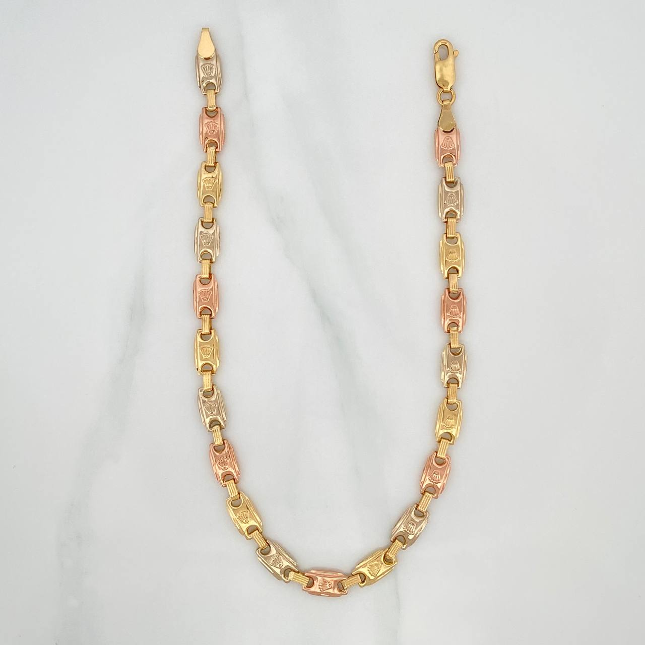 Rustic Crown Anklet 7.25 g / 10 3/4 in / 5.6 mm Three Golds 18K