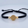 Pulsera Tejida Negra Fe 1.4gr / 6mm Oro Amarillo 18K %
