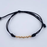 Pulsera Tejida Negra Mamá 1.4gr / Oro Amarillo 18K %