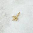 Dije Arbol  0.35gr / 1.5cm / Circones Blancos Oro Amarillo 18K