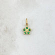 Dije Flor  0.35gr / 1.3cm / Circones Verdes Oro Amarillo 18K