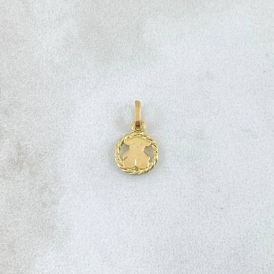 Pendant Bear TS In Braided Hoop 0.55gr / 1.4cm / 18K Yellow Gold