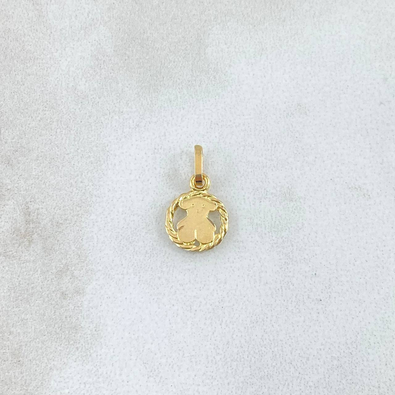 Pendant Bear TS In Braided Hoop 0.5gr / 1.4cm / 18K Yellow Gold