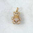Pendant Bow Tie Bear 4.4gr / 3cm / White Zircons Black Eyes 18K Yellow Gold ©