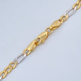 Figaro Chain 4.5gr / 18 in / 3.07mm Two Yellow White Gold +1 18K $
