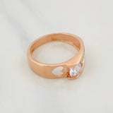 Anillo Corazon 3.75g / T7 1/2 Dos Oros Blanco Rosa 18K