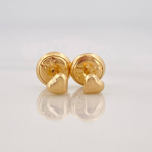 Stud Earrings Heart 0.5g / in / 3.2mm Yellow Gold 18K