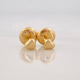 Stud Earrings Heart 0.5g / in / 3.2mm Yellow Gold 18K