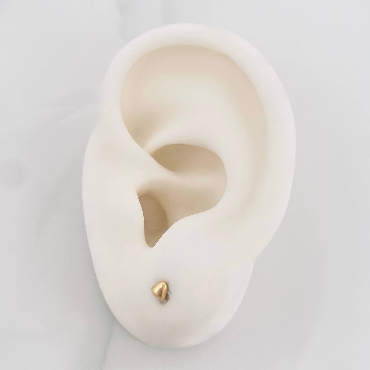 Stud Earrings Heart 0.5g / in / 3.2mm Yellow Gold 18K