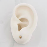 Stud Earrings Heart 0.5g / in / 3.2mm Yellow Gold 18K