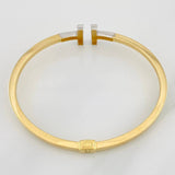 Pulso Aro Doble T 8.65g / 7 1/2 in / 3.1mm Dos Oros Amarillo Blanco 18K