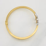 Pulso Aro Doble T 8.65g / 7 1/2 in / 3.1mm Dos Oros Amarillo Blanco 18K