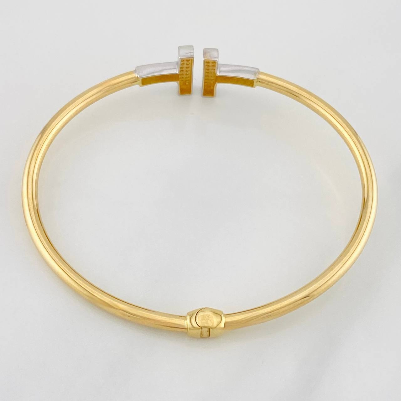 Bracelet Double Hoop T 7.3g / 6 in / 2.9mm Yellow Gold/ White Gold 18K
