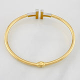 Bracelet Double Hoop T 7.3g / 6 in / 2.9mm Yellow Gold/ White Gold 18K