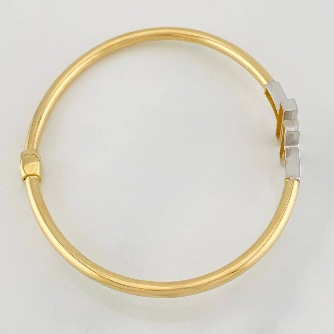 Bracelet Double Hoop T 7.3g / 6 in / 2.9mm Yellow Gold/ White Gold 18K