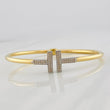 Bracelet Double Hoop T 7.3g / 6 in / 2.9mm Yellow Gold/ White Gold 18K
