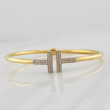 Bracelet Double Hoop T 7.3g / 6 in / 2.9mm Yellow Gold/ White Gold 18K