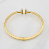 Bracelet Double Hoop T 8.85g / 7 1/2 in / 3mm Two Yellow White Gold 18K