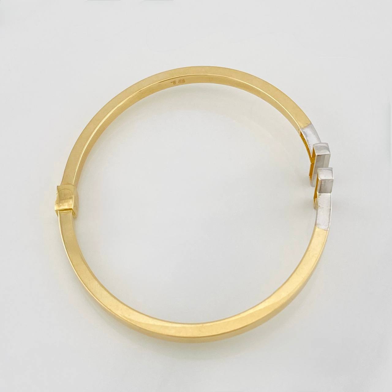 Bracelet Double Hoop T 8.85g / 7 1/2 in / 3mm Two Yellow White Gold 18K