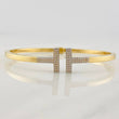 Bracelet Double Hoop T 8.85g / 7 1/2 in / 3mm Two Yellow White Gold 18K