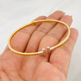 Pulso Aro Doble T 5.4g / 7 1/2 in / 1.9mm Dos Oros Amarillo Blanco 18K
