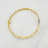 Pulso Aro Doble T 5.4g / 7 1/2 in / 1.9mm Dos Oros Amarillo Blanco 18K