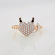 Anillo Corazon Devil 2.65g / T7 1/4 Dos Oros Rosa Oro Blanco 18K