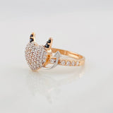 Anillo Corazon Devil 2.65g / T7 1/4 Dos Oros Rosa Oro Blanco 18K