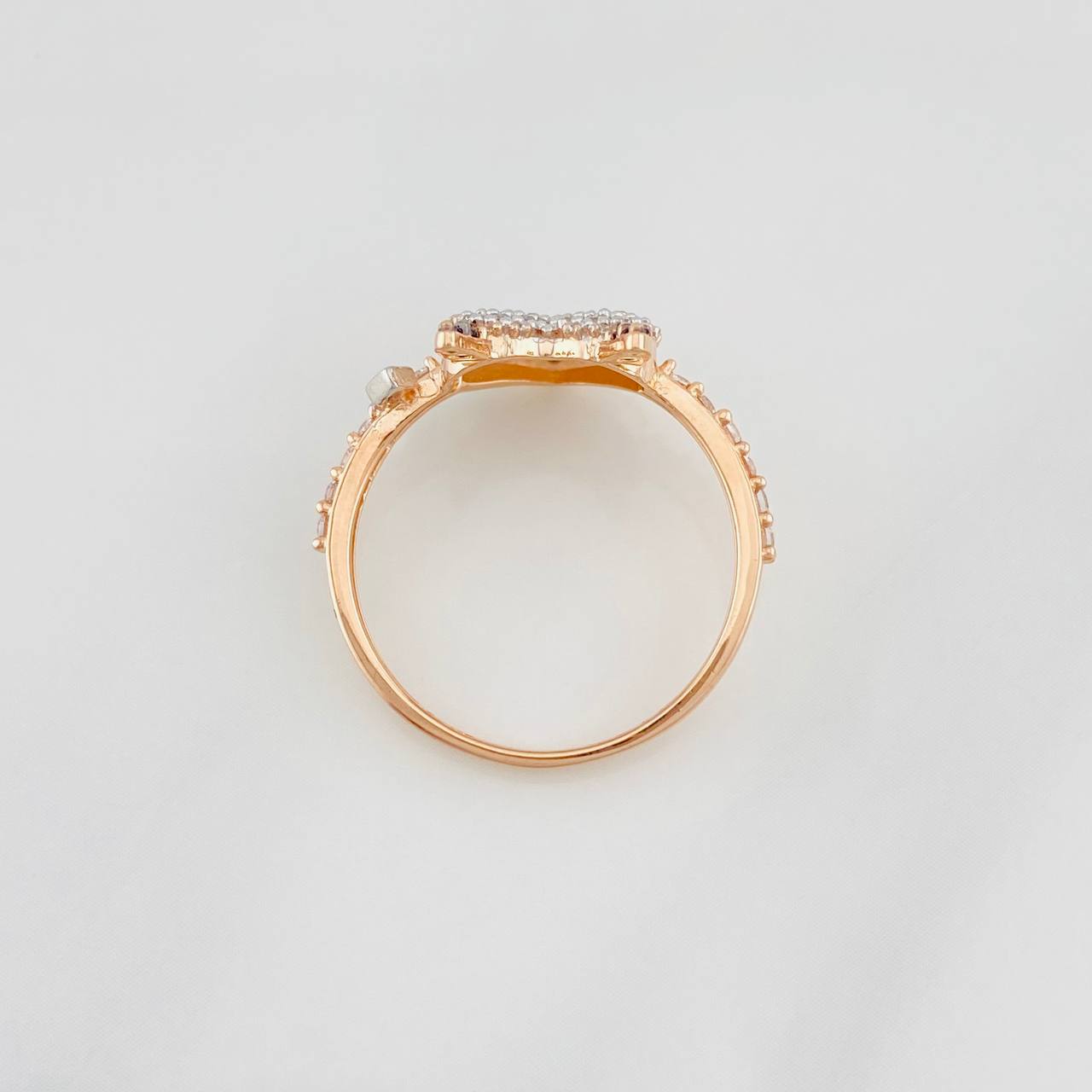 Anillo Corazon Devil 2.65g / T7 1/4 Dos Oros Rosa Oro Blanco 18K
