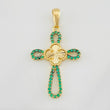 Dije Cruz Trebol 2g / 1 1/4 in Dos Oros Negro Amarillo 18K