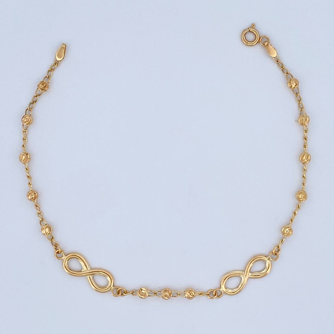 Pulso Infinito Espiga 2.55gr / 7 1/2 in / 3mm Oro Amarillo 18K &