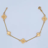 Pulso Trebol Aro Seguido 3.65gr / 7 1/4 in / 1.8mm Oro Amarillo 18K &