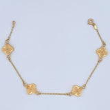 Pulso Trebol Espiga 3.55gr / 7 1/4 in / 2mm Oro Amarillo 18K &