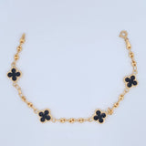 Pulso Trebol Gc 4.45gr / 7 1/4 in / 3mm Oro Amarillo 18K &
