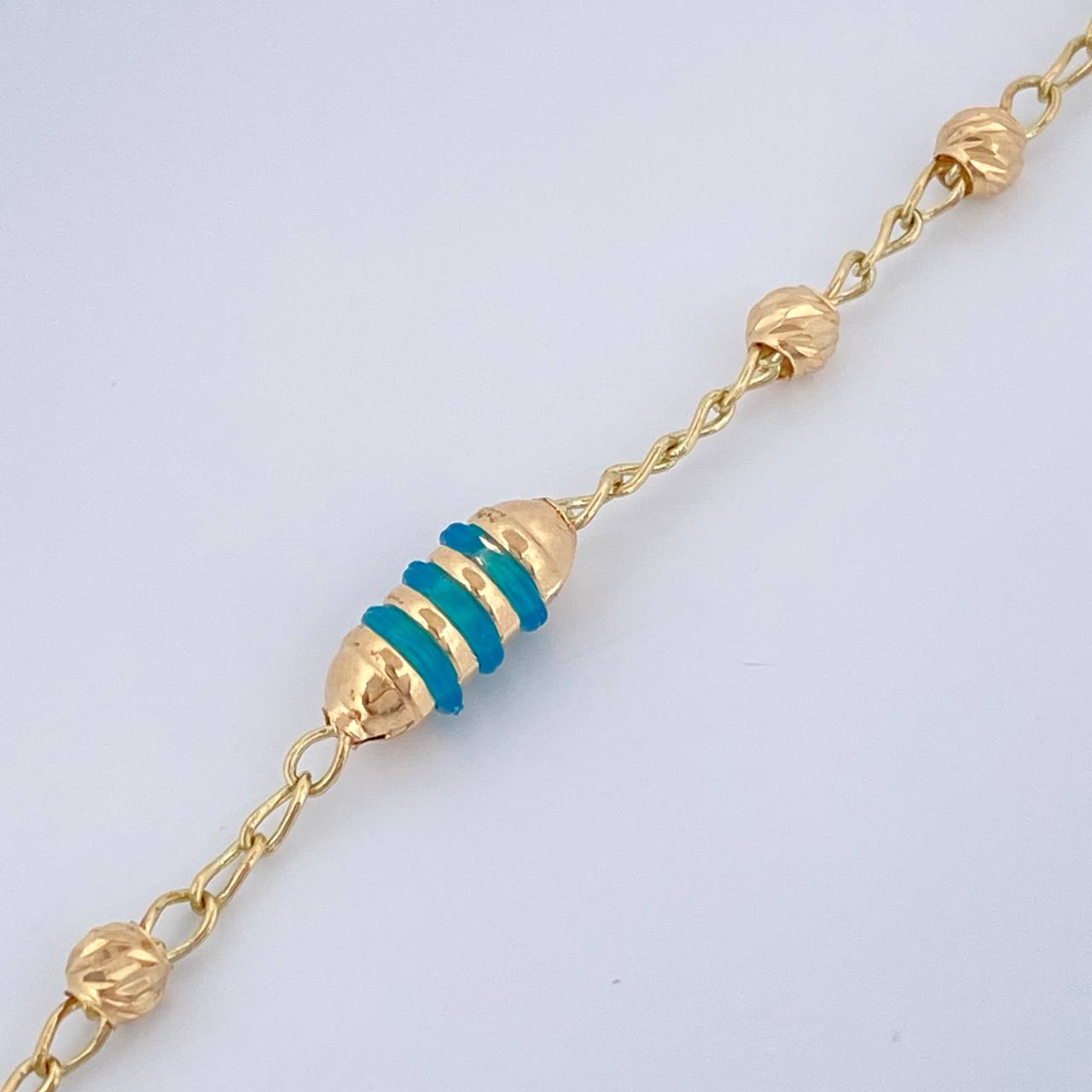 Pulso Barril Espiga 2.65gr / 7 1/2 in / 3mm Oro Amarillo 18K &