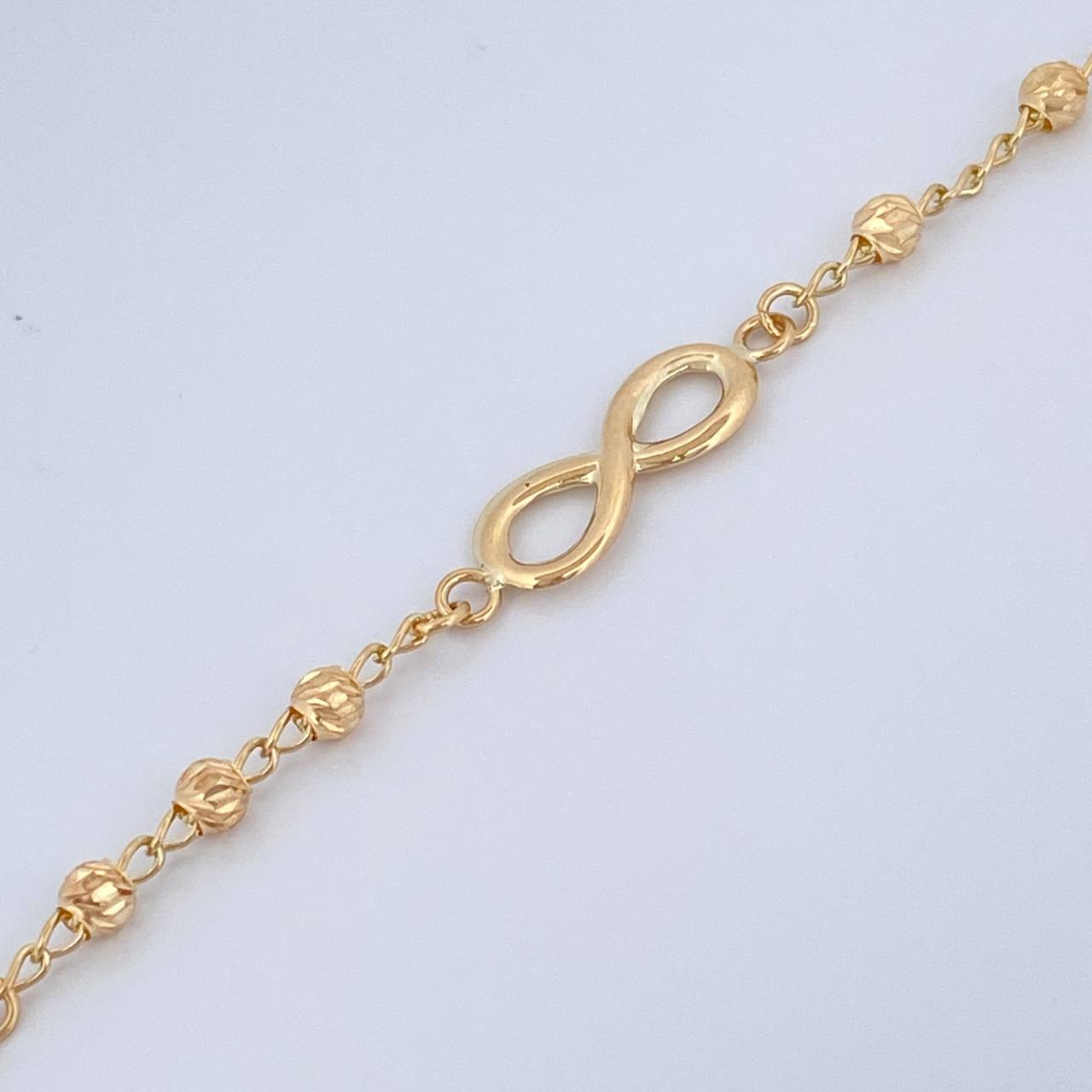 Pulso Infinito Espiga 2.55gr / 7 1/2 in / 3mm Oro Amarillo 18K &