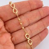 Pulso Infinito Espiga 2.55gr / 7 1/2 in / 3mm Oro Amarillo 18K &