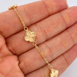 Pulso Trebol Aro Seguido 3.65gr / 7 1/4 in / 1.8mm Oro Amarillo 18K &
