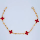 Pulso Trebol Gc 4.35gr / 7 1/4 in / 3mm Oro Amarillo 18K &