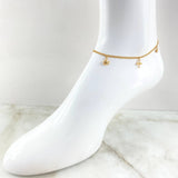 Classic Link Anklet 3.3gr / 25cm / 2.4mm Bear-Butterfly-Dragonfly-Fish-Dolphin 18K Yellow Gold ©