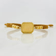 Pulsera Tejida Caqui Placa Cuadrada Punteada Oro Amarillo 18K