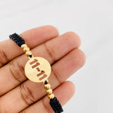 Pulsera Tejida Negra 11-11 Oro Amarillo 18K