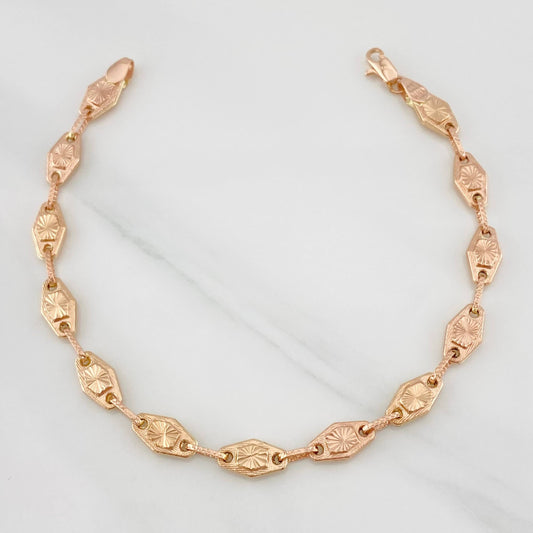 Pulso Rustico Eslabón 5.5g / 8 in / 6.6mm Oro Rosa 18K