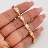Pulso Rustico Eslabón 5.5g / 8 in / 6.6mm Oro Rosa 18K