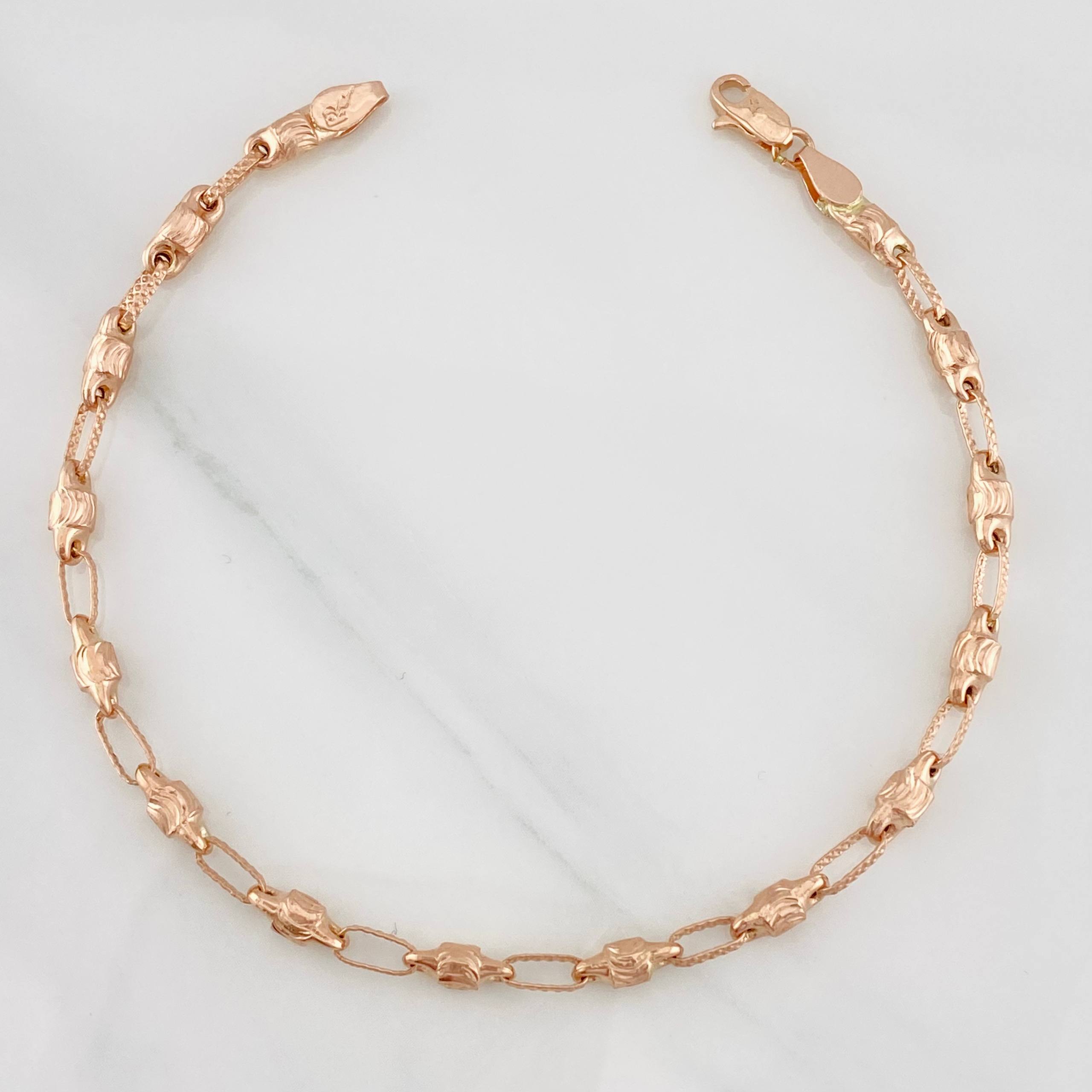 Pulso Rustico Cilindro 4.5g / 7 3/4 in / 3.34mm Oro Rosa 18K