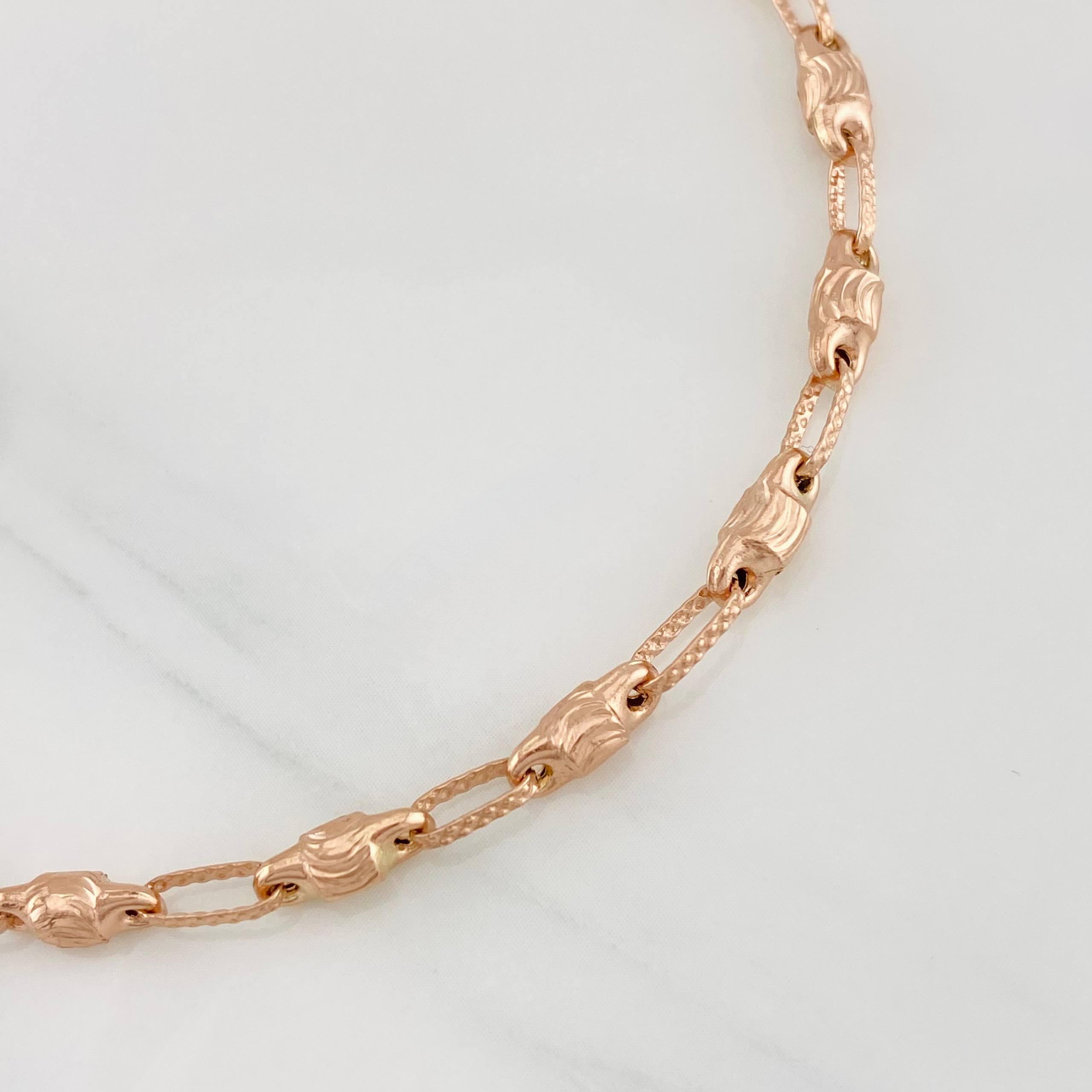 Pulso Rustico Cilindro 4.5g / 7 3/4 in / 3.34mm Oro Rosa 18K